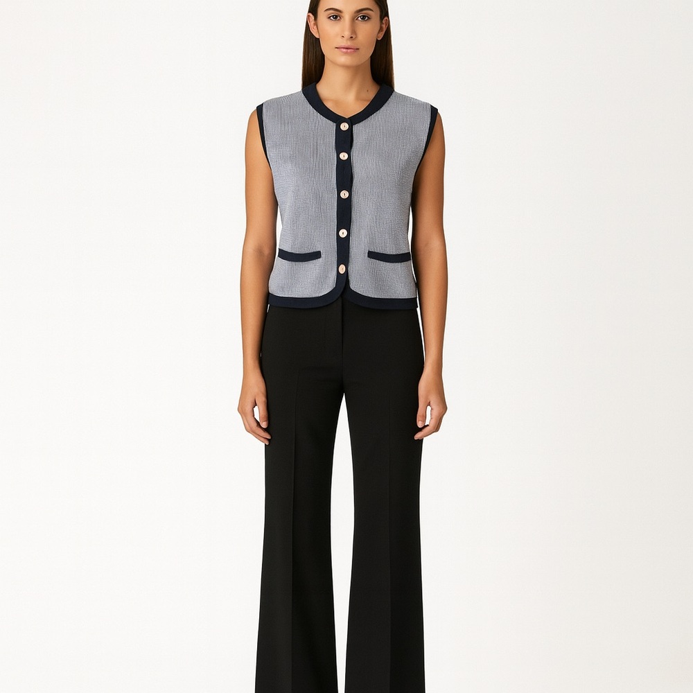 Chic Knit Button Down Vest NWT